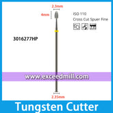 3016277HP-Cross Cut Super Fine Dental Laboratory Tungsten Carbide Cutter 2.35mm Shank